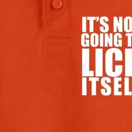 It's Not Going To Lick Itself Funny Candy Cane Christmas Dry Zone Grid Performance Polo