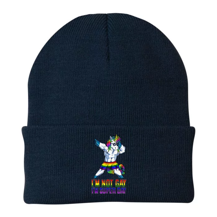 Im Not Gay Im Super Gay Lgbt Bodybuilding Unicorn Muscle Knit Cap Winter Beanie