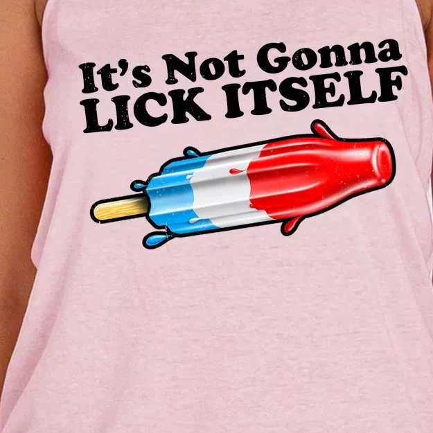 Its Not Gonna Lick Itself Funny Popsicle Women's Knotted Racerback Tank