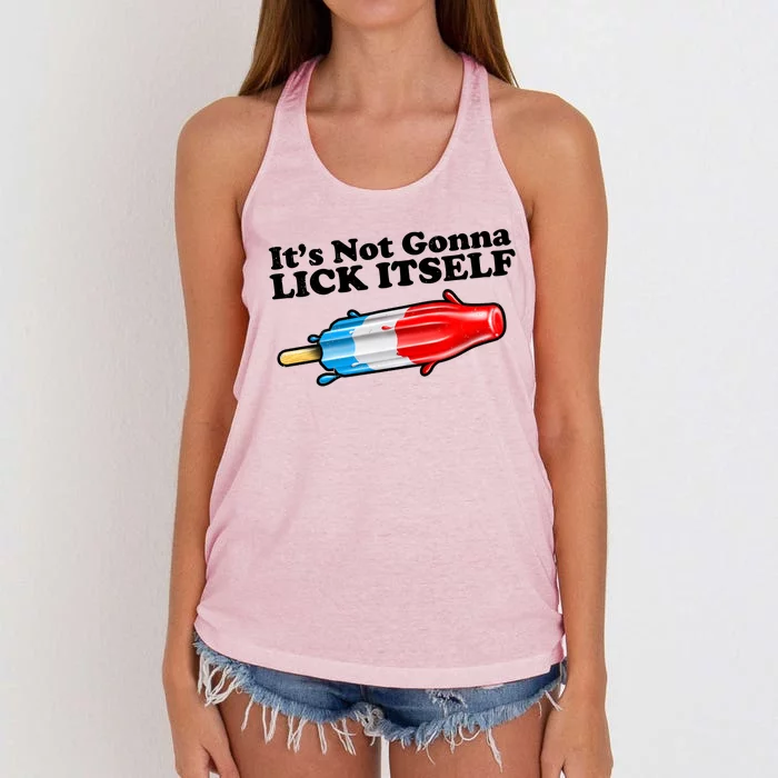 Its Not Gonna Lick Itself Funny Popsicle Women's Knotted Racerback Tank