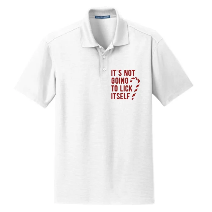 Its Not Going To Lick Itself Funny Christmas Dry Zone Grid Performance Polo