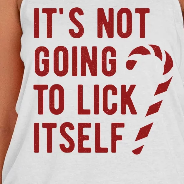 Its Not Going To Lick Itself Funny Christmas Women's Knotted Racerback Tank