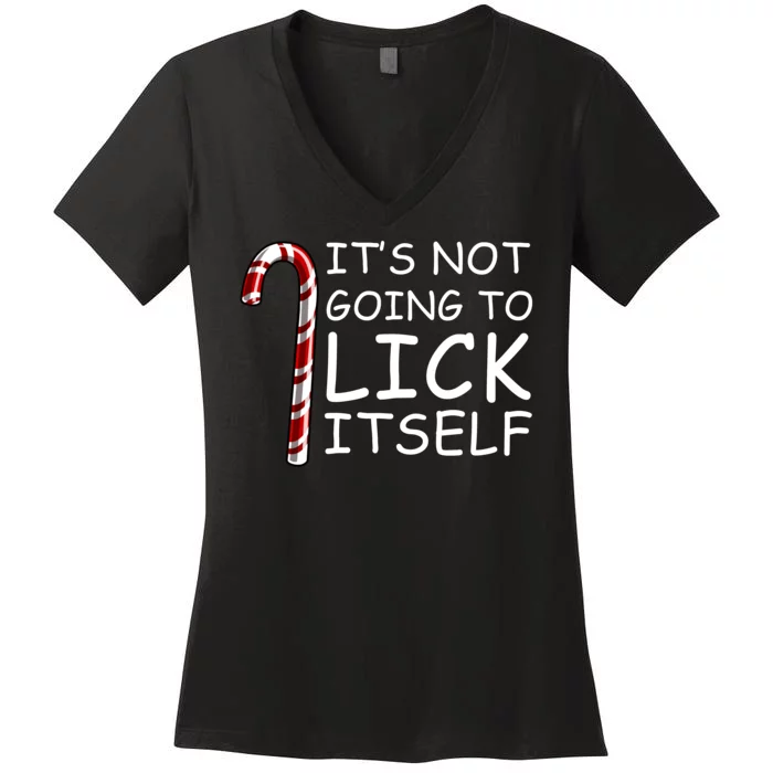 IT'S NOT GOING TO LICK ITSELF Women's V-Neck T-Shirt