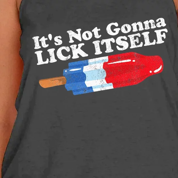 Its Not Gonna Lick Itself Funny Popsicle Women's Knotted Racerback Tank