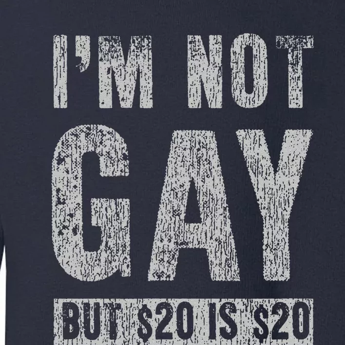 IM Not Gay But 20 Dollars Is 20 Dollars Funny Toddler Sweatshirt