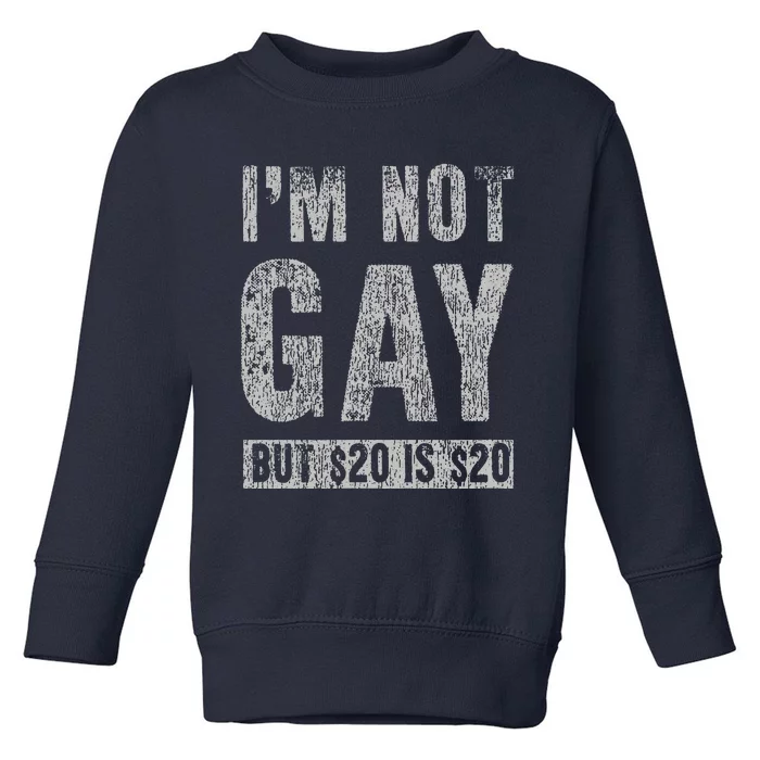 IM Not Gay But 20 Dollars Is 20 Dollars Funny Toddler Sweatshirt