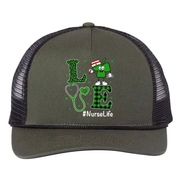 Irish Nurse Gift St Patricks Day Love Nurse Life Irish Cute Gift Retro Rope Trucker Hat Cap