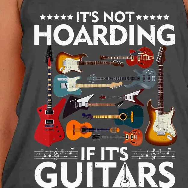 It’S Not Hoarding If It’S Guitars Musicians Women's Knotted Racerback Tank