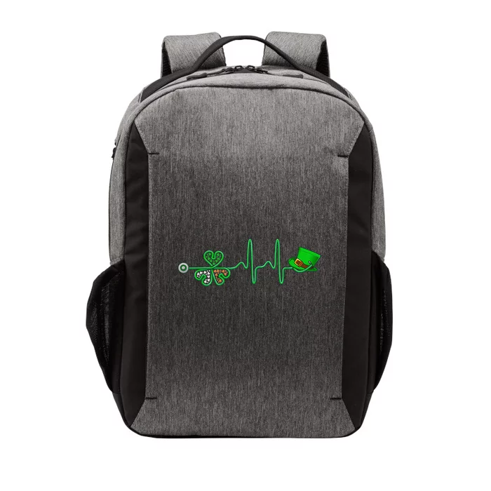 Irish Nurse Heartbeat Stethoscope Lucky St Patricks Day Vector Backpack