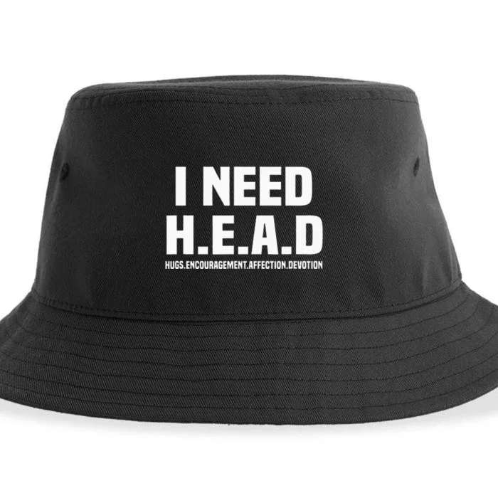 I Need H.E.A.D Hugs. Encouragement. Affection. Devotion Sustainable Bucket Hat