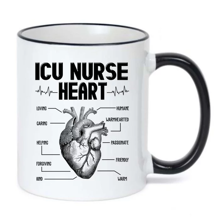 ICU Nurse Heart Black Color Changing Mug