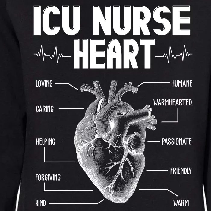 ICU Nurse Heart Womens California Wash Sweatshirt