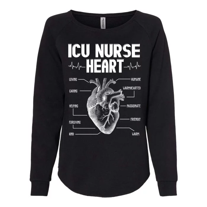 ICU Nurse Heart Womens California Wash Sweatshirt