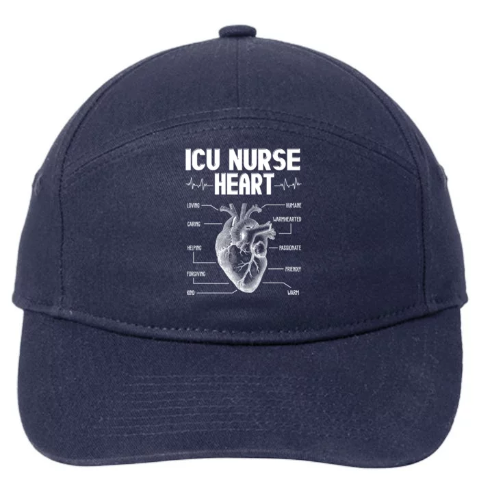 ICU Nurse Heart 7-Panel Snapback Hat