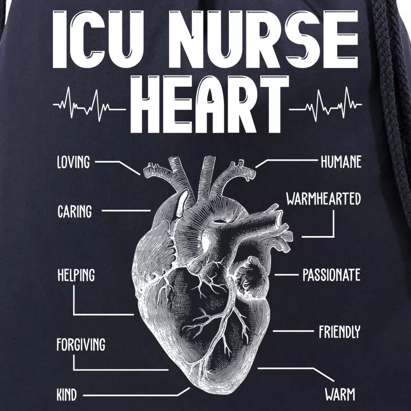 ICU Nurse Heart Drawstring Bag