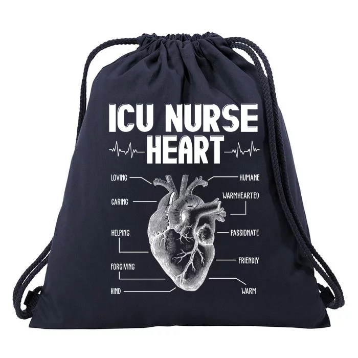 ICU Nurse Heart Drawstring Bag