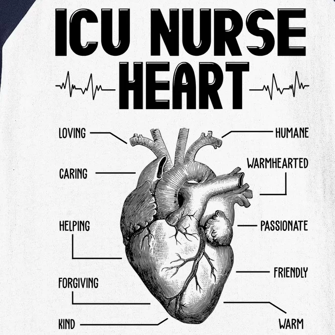 ICU Nurse Heart Baseball Sleeve Shirt