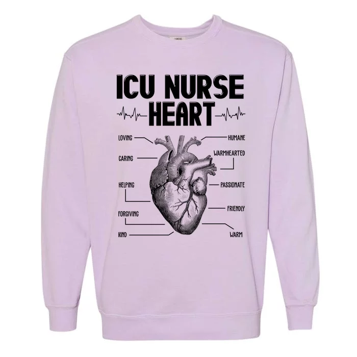 ICU Nurse Heart Garment-Dyed Sweatshirt