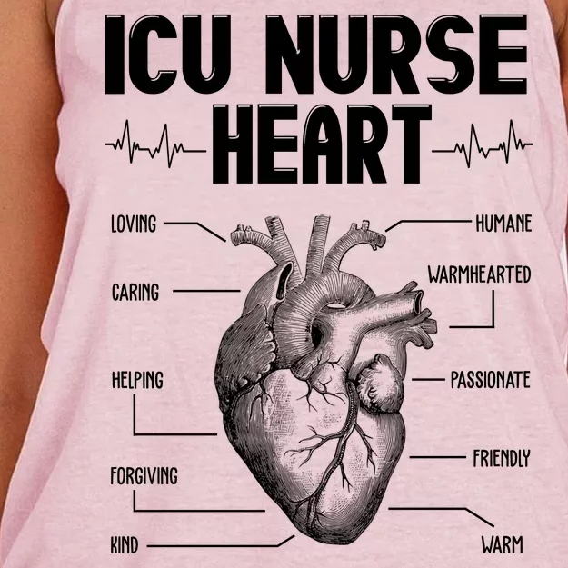 ICU Nurse Heart Women's Knotted Racerback Tank