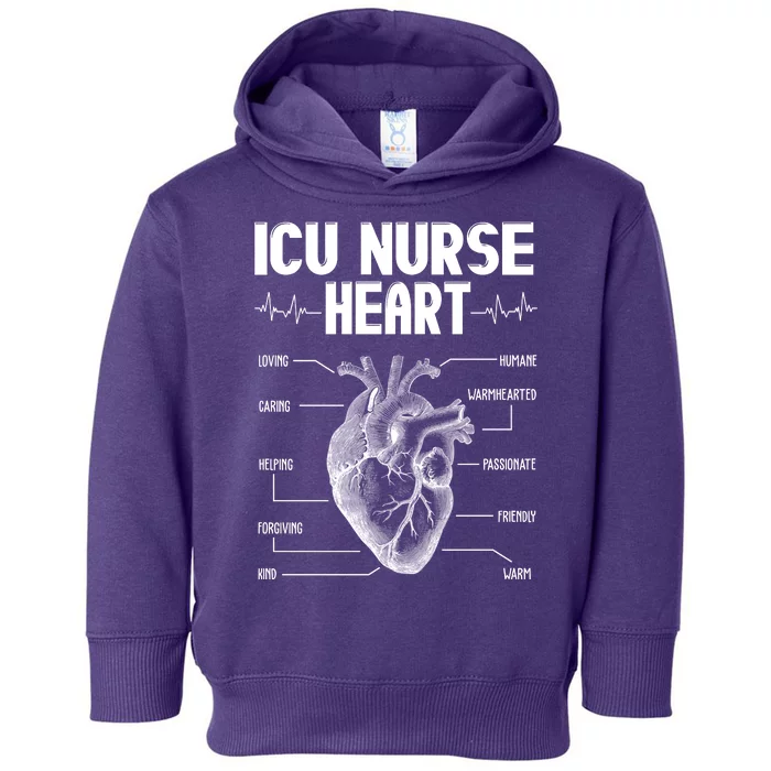 ICU Nurse Heart Toddler Hoodie