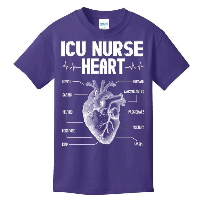 ICU Nurse Heart Kids T-Shirt