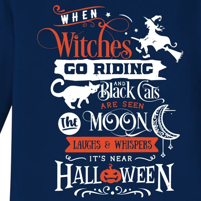 Its Near Halloween Witches Go Riding Festive Baby Long Sleeve Bodysuit