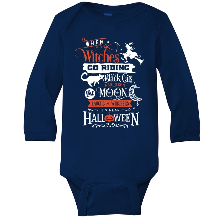 Its Near Halloween Witches Go Riding Festive Baby Long Sleeve Bodysuit