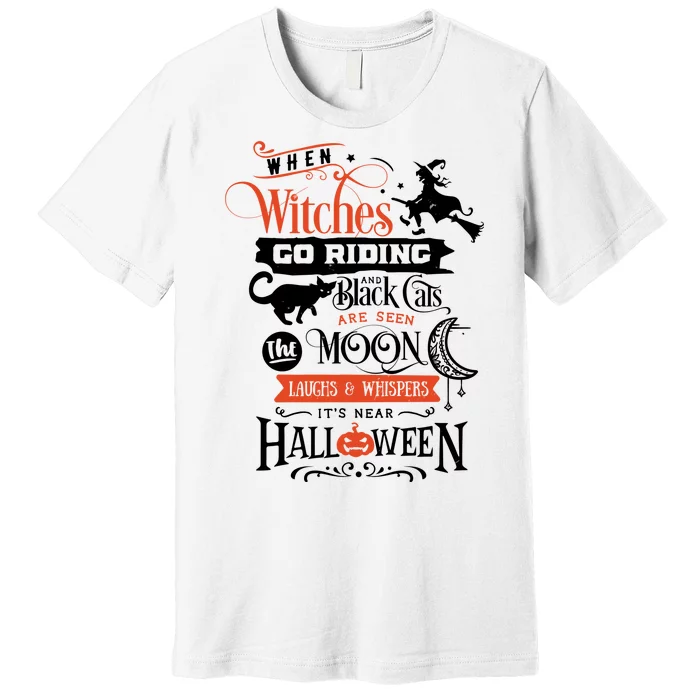 Its Near Halloween Witches Go Riding Festive Premium T-Shirt