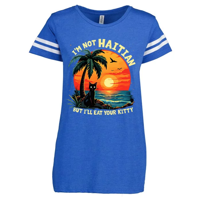 IM Not Haitian But ILl Eat Your Kitty Cat Coconut Enza Ladies Jersey Football T-Shirt