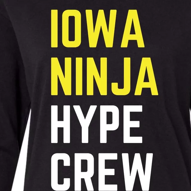 Iowa Ninja Hype Crew Womens Cotton Relaxed Long Sleeve T-Shirt