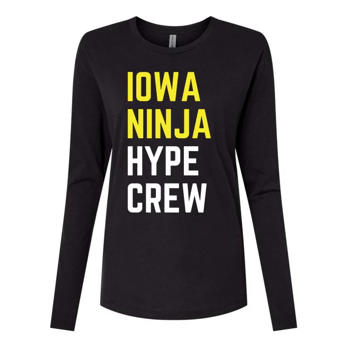 Iowa Ninja Hype Crew Womens Cotton Relaxed Long Sleeve T-Shirt