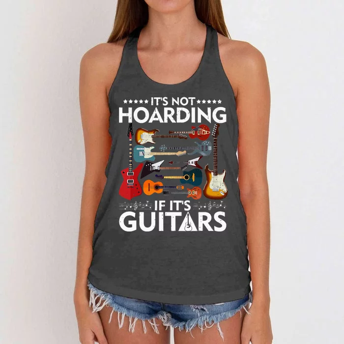 It’S Not Hoarding If It’S Guitars Musicians Women's Knotted Racerback Tank