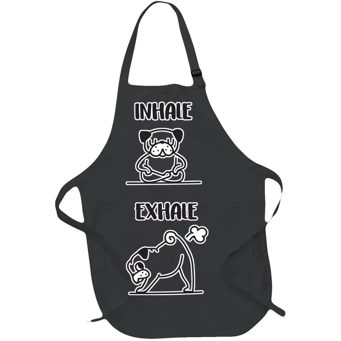 Inhale Exhale Pug Full-Length Apron With Pocket