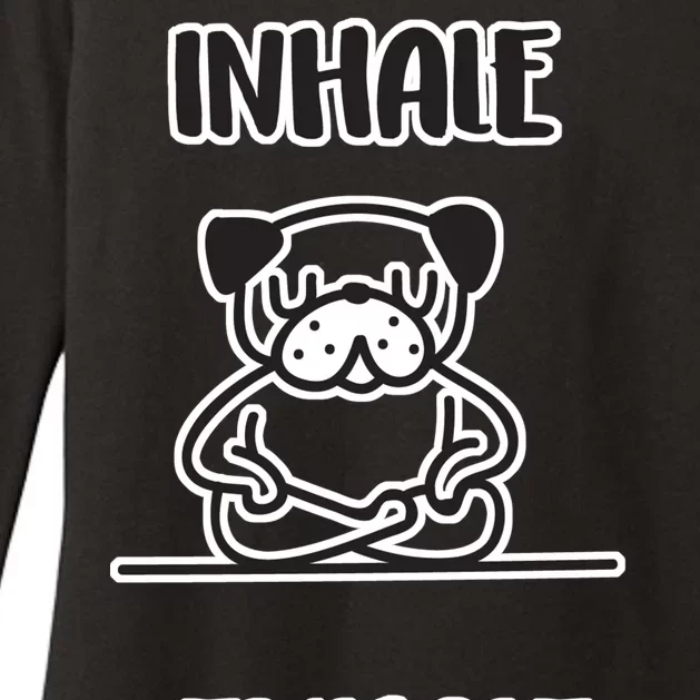 Inhale Exhale Pug Womens CVC Long Sleeve Shirt