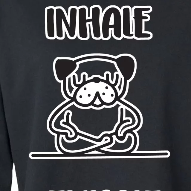 Inhale Exhale Pug Cropped Pullover Crew