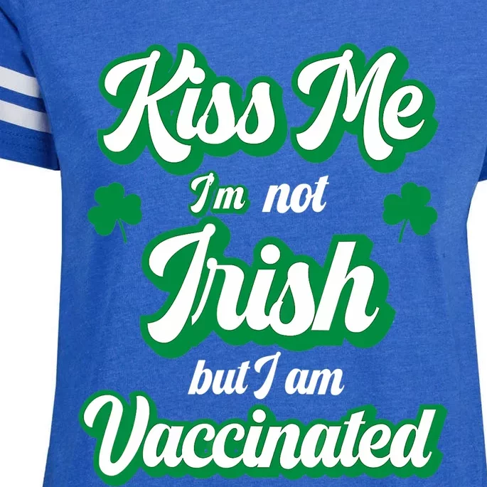 I'm Not Irish But I Am Vaccinated St Patrick's Day Enza Ladies Jersey Football T-Shirt