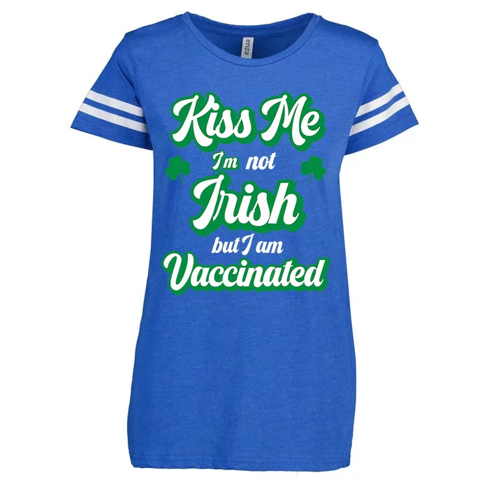 I'm Not Irish But I Am Vaccinated St Patrick's Day Enza Ladies Jersey Football T-Shirt