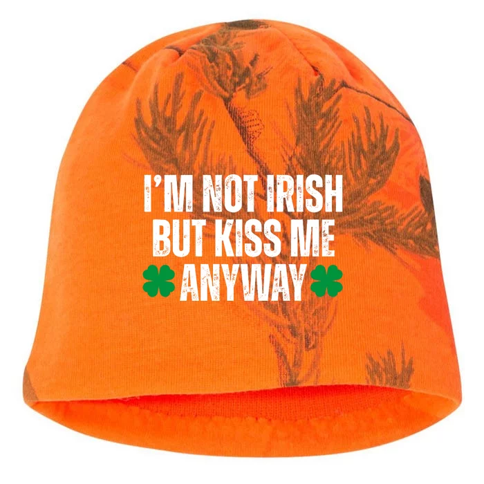 Im Not Irish But Kiss Me Anyway St Patricks Day Funny Kati - Camo Knit Beanie