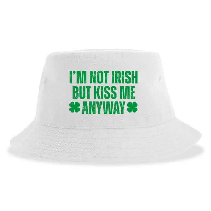 Im Not Irish But Kiss Me Anyway St Patricks Day Funny Sustainable Bucket Hat