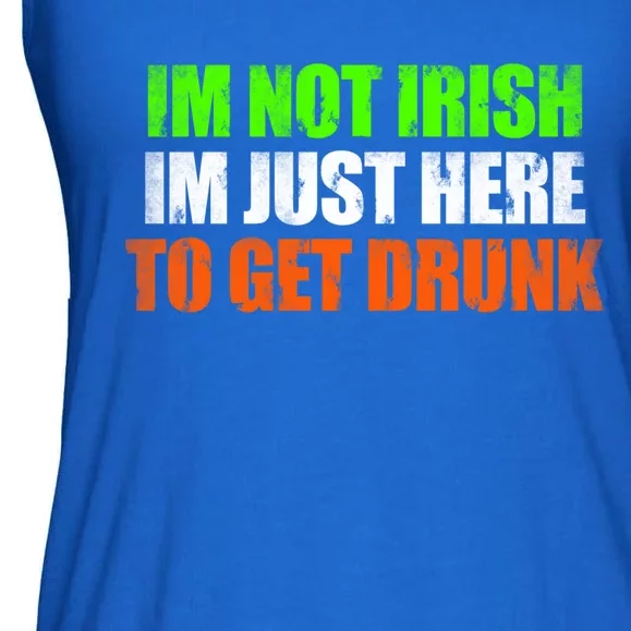 Im Not Irish Im Here To Get Drunk Humor Funny St Paddys Day Cute Gift Ladies Essential Flowy Tank