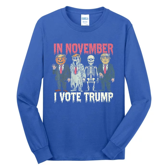 In November I Vote Trump Funny Halloween Political Tall Long Sleeve T-Shirt