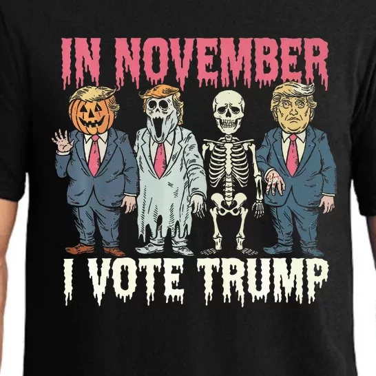 In November I Vote Trump Funny Halloween Political Pajama Set