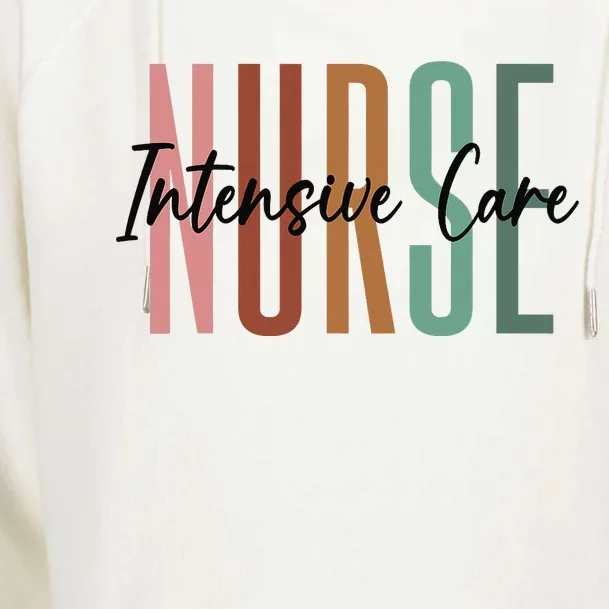 ICU Nurse Intensive Care Unit Nurse Nursing Critical Care Womens Funnel Neck Pullover Hood