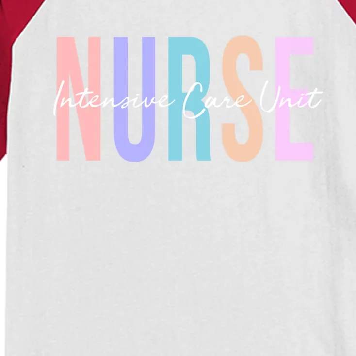 Icu Nurse Intensive Care Unit Nurse Gift Kids Colorblock Raglan Jersey