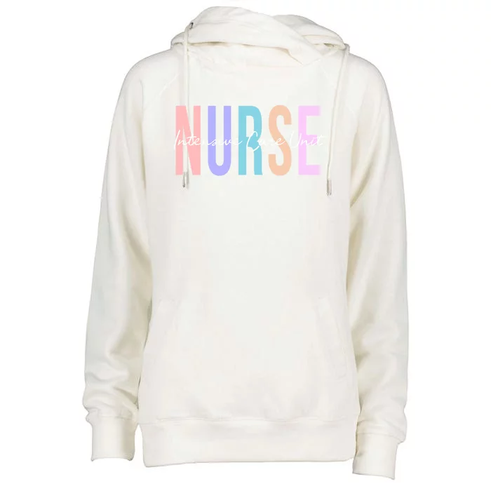 Icu Nurse Intensive Care Unit Nurse Gift Womens Funnel Neck Pullover Hood