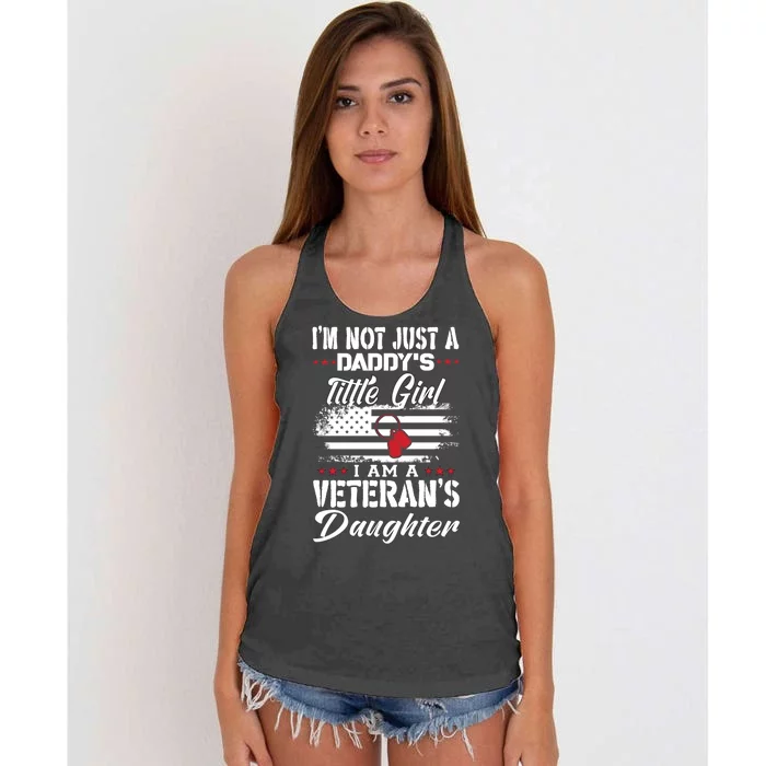 IM Not Just DaddyS Little Girl IM A Veterans Daughter Women's Knotted Racerback Tank