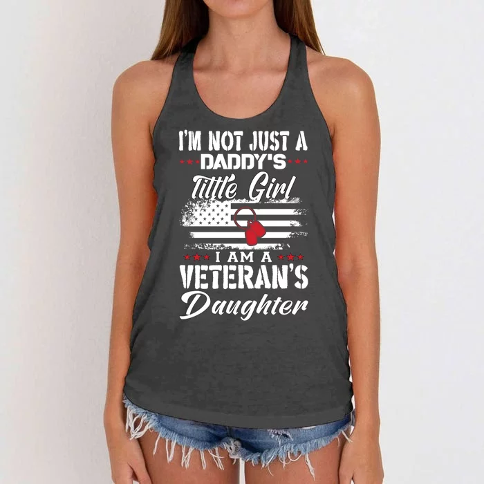 IM Not Just DaddyS Little Girl IM A Veterans Daughter Women's Knotted Racerback Tank