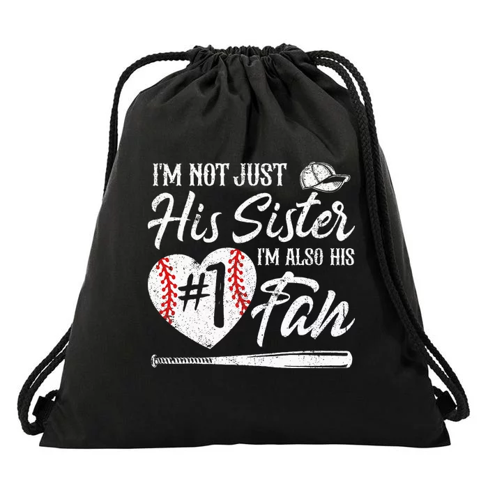 Im Not Just His Sister Im His Number One Fan Baseball Cute Drawstring Bag