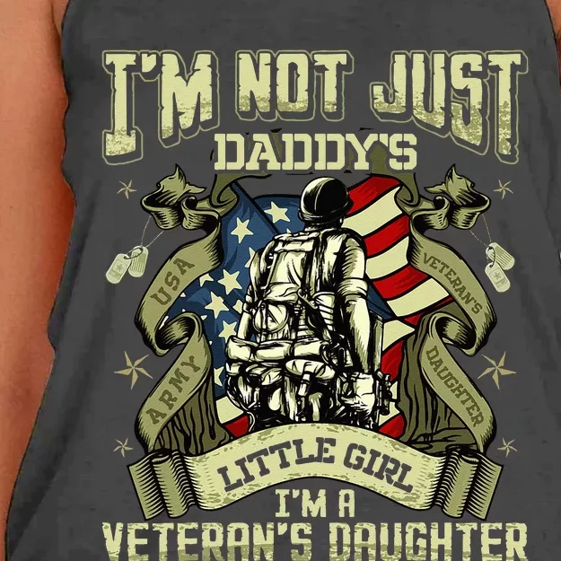 Im Not Just A Daddys Little Girl Im A Veterans Daughter Women's Knotted Racerback Tank