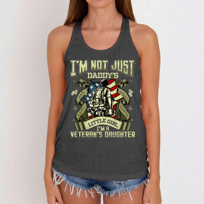 Im Not Just A Daddys Little Girl Im A Veterans Daughter Women's Knotted Racerback Tank